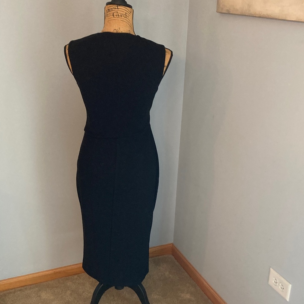 White House Black Market NWT Black Midi Dress Women Size 4 - Picture 4 of 14